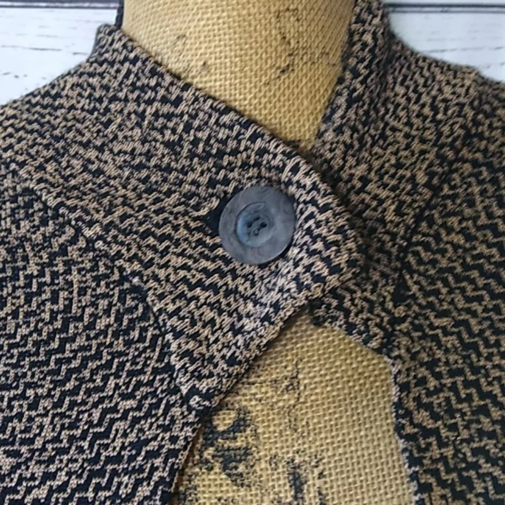 Ellen Tracy Silk & Cashmere Blend Cardigan Jacket Brown Textured sz. M
